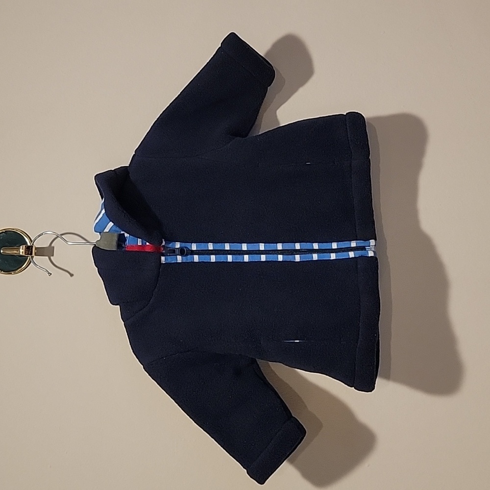 Hanna Andersson Jacket size 60 blue zip up fleece jacket
